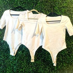 3 perfect BASIC White Bodysuit